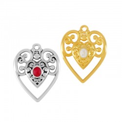 Zamak Pendant Heart w/ Enamel 26x31mm