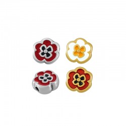 Zamak Slider Flower w/ Enamel 8.8mm (Ø1.7mm)