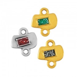 Zamak Connector Irregular w/ Enamel 10x6mm