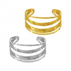 Stainless Steel 304 Bracelet Quadruple Hammered 60x31mm