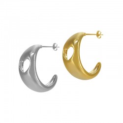 Stainless Steel 304 Earring w/ Heart 10x23mm