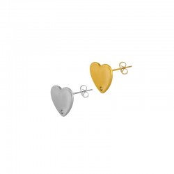 Stainless Steel 304 Earring Heart w/ Loop 11x10mm
