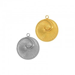 Breloque Coquillage en Acier Inoxydable 304 16 mm