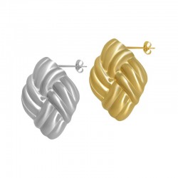 Stainless Steel 304 Earring Rhombus 28mm