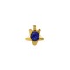 Stainless Steel 316 Charm Star with Blue Crystal 8mm