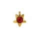 Charm Étoile en Acier Inoxydable 316 avec Cristal Rouge 8 mm