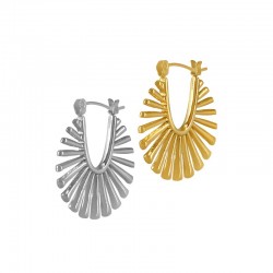 Stainless Steel 304 Earring Round w/ Bars 25x27mm