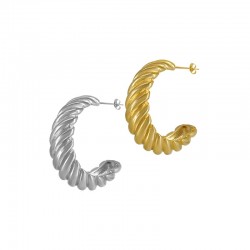 Stainless Steel 304 Earring Twisted 31x26mm/10mm