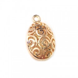 Pendentif œuf 3D en Métal/Zamak 22x18mm