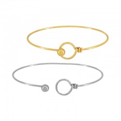Stainless Steel 304 Bracelet Openable w/ Circle 64mm/1.5mm