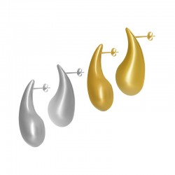 Stainless Steel 304 Earring Teardrop 17x32mm
