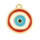 Zamak Charm Round Evil Eye w/ Enamel 20mm
