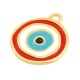Zamak Charm Round Evil Eye w/ Enamel 20mm