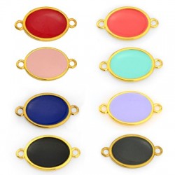 Zamak Connector Oval w/ Enamel 16x20mm