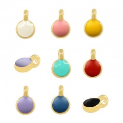 Zamak Charm Round w/ Enamel 5mm