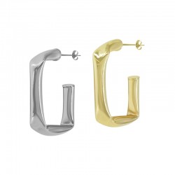 Brass Earring Hoop Square 35mm