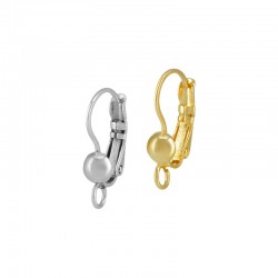 Brass Earring Round w/ Hoop 10x17mm