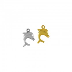 Brass Charm Dolphin 12x14mm