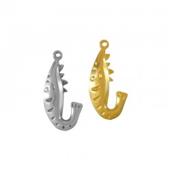Brass Pendant Shrimp 13x27mm