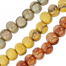Ceramic Bead Round w/ Enamel ~17mm (Ø4mm)