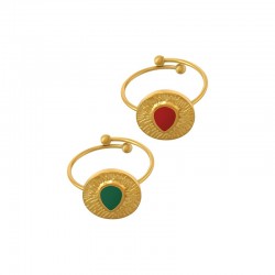 Stainless Steel 304 Ring Round w/ Drop & Enamel 13mm