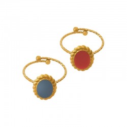 Stainless Steel 304 Ring Oval w/ Enamel 13x10mm