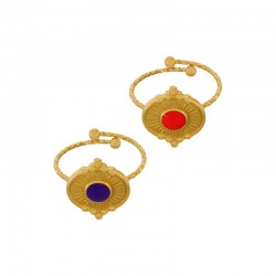 Stainless Steel 304 Ring Oval w/ Enamel 15x13mm