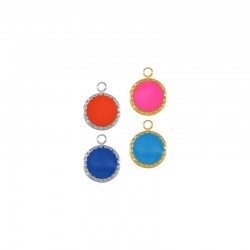 Stainless Steel 304 Charm Round w/ Enamel 7mm