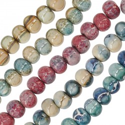 Ceramic Bead Round w/ Enamel ~13mm (Ø3mm)