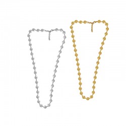 Stainless Steel 304 Necklace Chain w/ Beads & Clasp 8mm