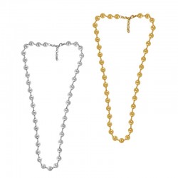 Stainless Steel 304 Necklace Chain w/ Beads & Clasp 10mm