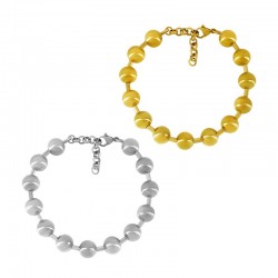 Bracelet en Acier Inoxydable 304 avec Perles (10mm) & Fermoir 210mm