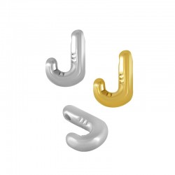 Lettre Pendentif « J » en Acier Inoxydable 304. 22 mm Ø~2 mm