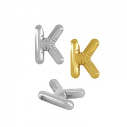 Stainless Steel 304 Charm Letter "K" 22mm (Ø~2mm)