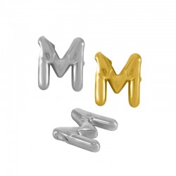 Stainless Steel 304 Charm Letter "M" 22mm (Ø~2mm)