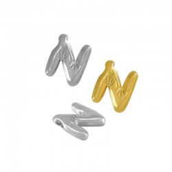 Stainless Steel 304 Charm Letter "N" 22mm (Ø~2mm)