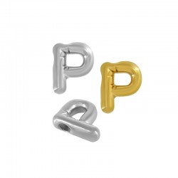 Lettre Pendentif « P » en Acier Inoxydable 304. 22 mm Ø~2 mm
