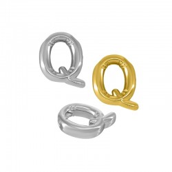 Stainless Steel 304 Pendant Letter "Q" 22mm Ø~2mm