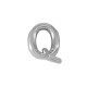 Stainless Steel 304 Pendant Letter "Q" 22mm Ø~2mm