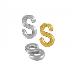Stainless Steel 304 Charm Letter "S" 22mm (Ø~2mm)