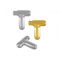 Lettre Pendentif « T » en Acier Inoxydable 304. 22 mm Ø~2 mm