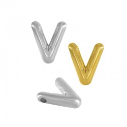 Stainless Steel 304 Charm Letter "V" 22mm (Ø~2mm)
