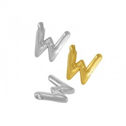 Stainless Steel 304 Charm Letter "W" 22mm (Ø~2mm)