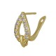 Brass Earring Hoop with Loop & Zircon 17x11mm