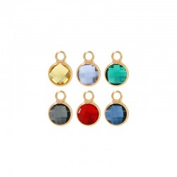 Brass Round Setting w/ Glass Stone 6.5mm