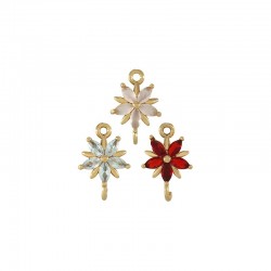 Brass Flower Setting w/ Glass Stone & Loop 11mm