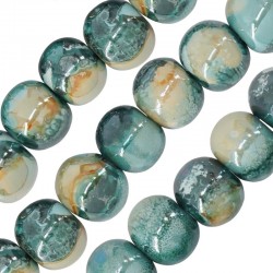 Ceramic Bead Rondelle Round w/ Enamel 26mm (Ø5mm)
