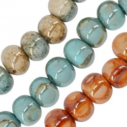 Ceramic Bead Round w/ Enamel ~23mm (Ø4.5mm)