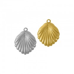 Stainless Steel 304 Charm Shell 18x19mm