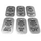 Zamak "KEEP CALM" Army Tags 6 Assorted Styles 40x25mm